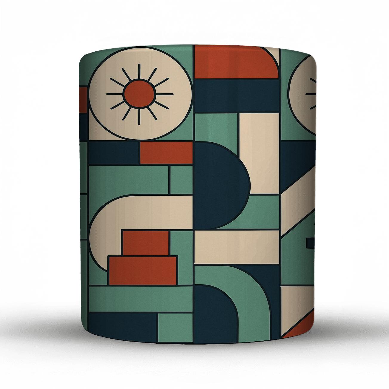 Bauhaus Geometric Retro ceramic coffee mugs