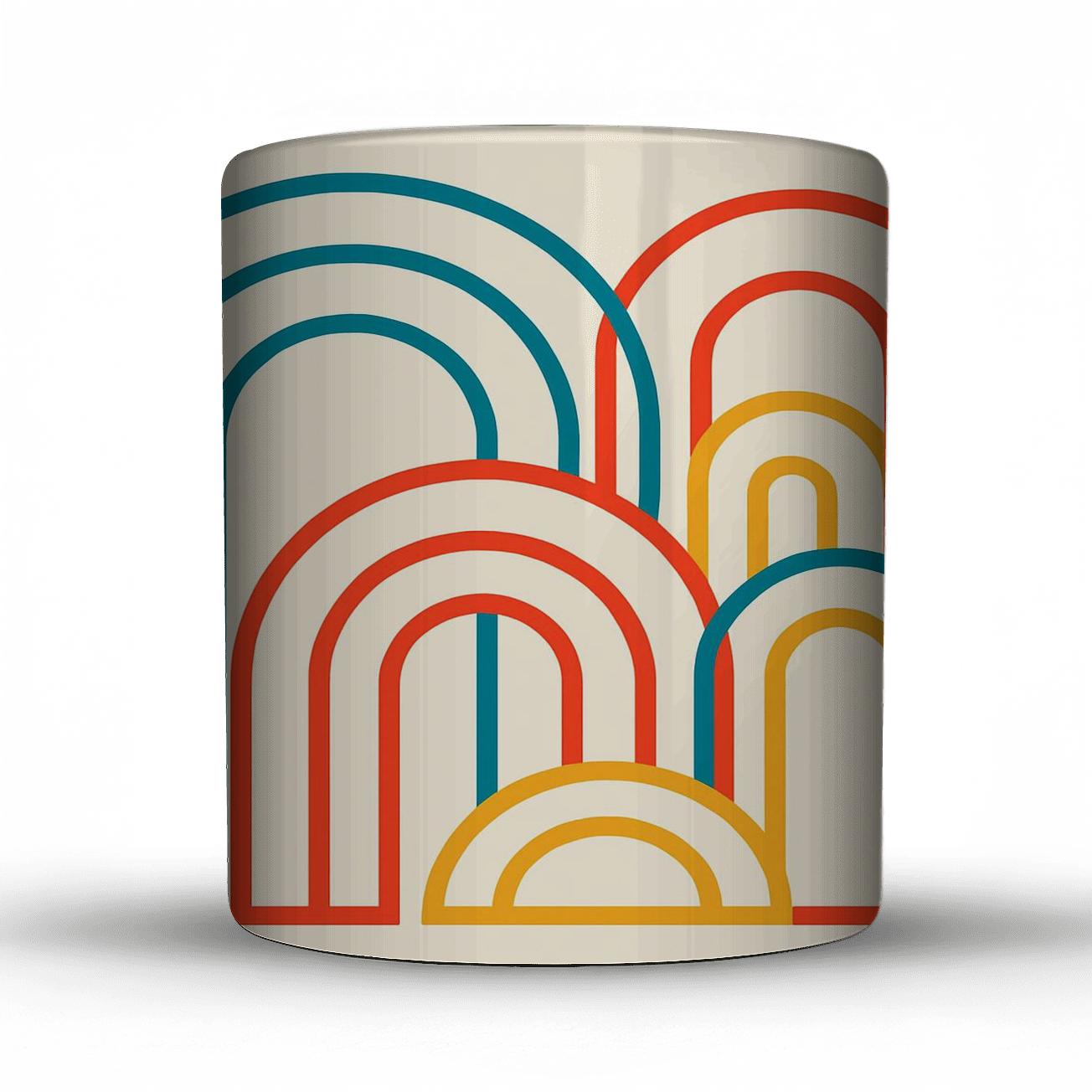 Bold Bright Arches Minimalist Pattern travel mugs with handles