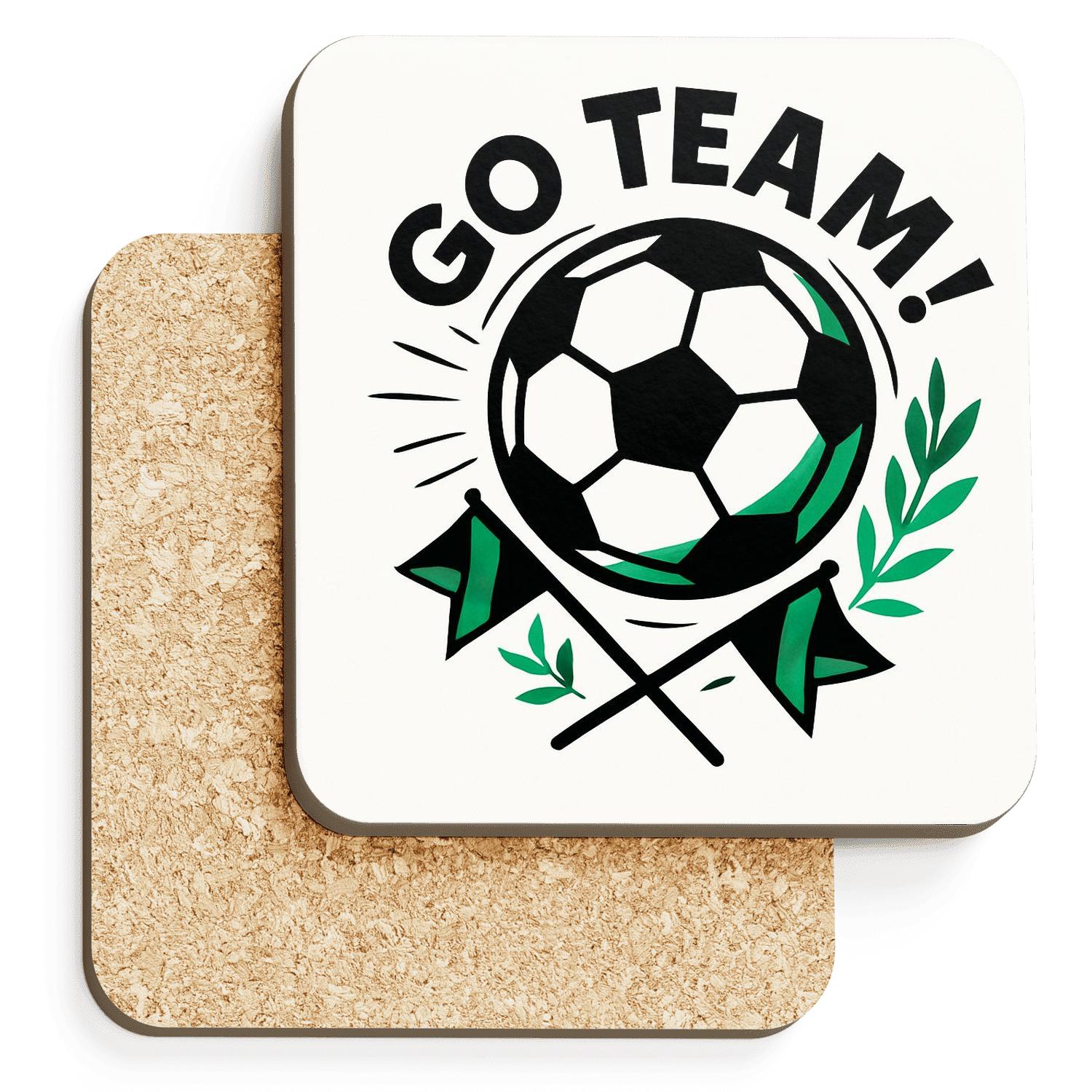 Soccer Pentagons Retro cork coaster sets