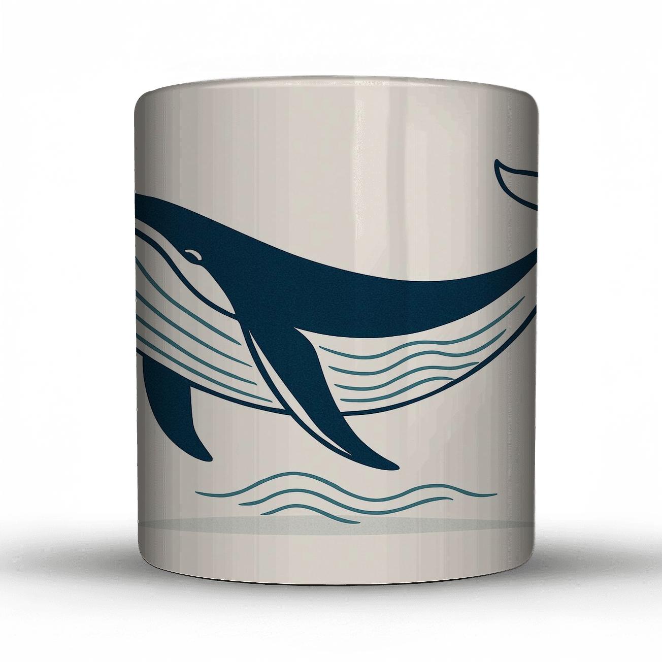 Ocean Whale Wrap Illustration ceramic coffee mugs