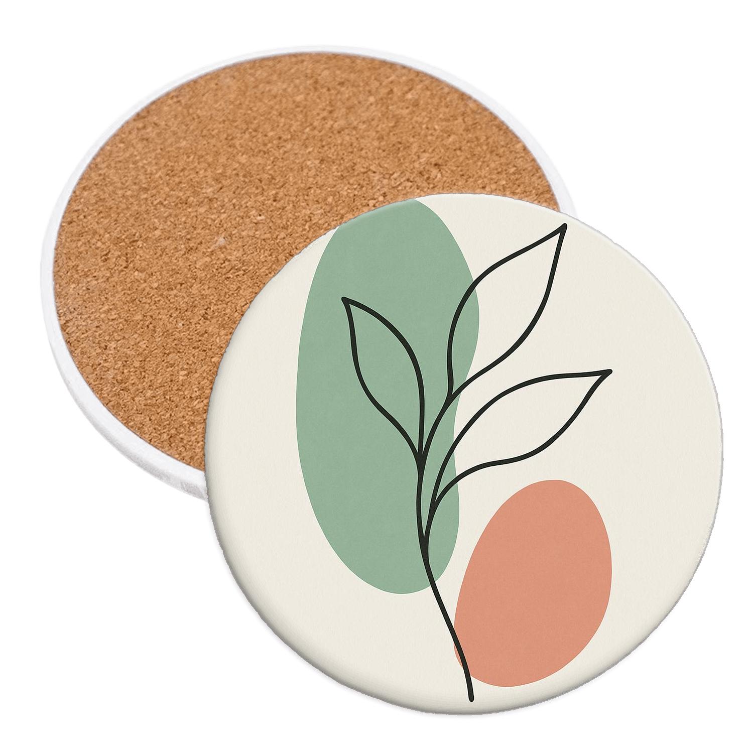 Botanical Curve personalized drink coasters