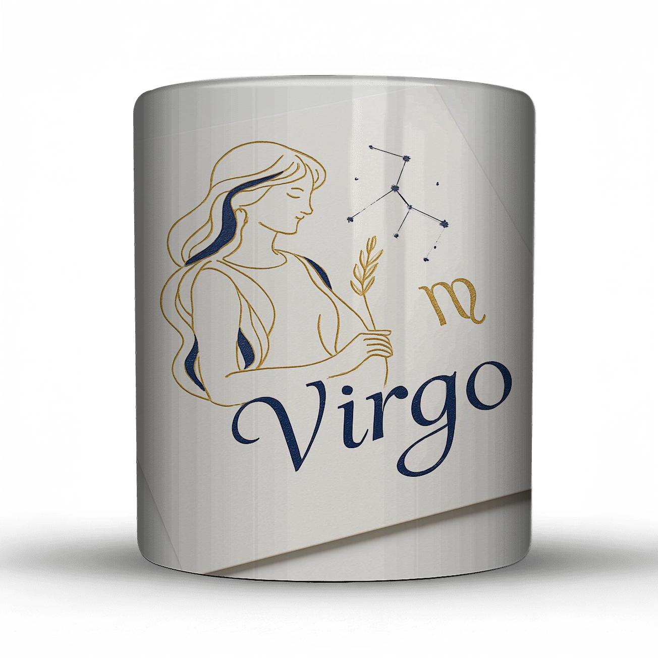 Elegant Gold Foil Virgo Line Art personalized mugs