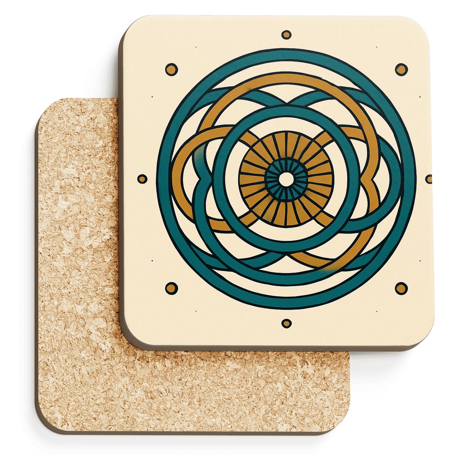 Solar Ribbon Mandala elegant tabletop coasters