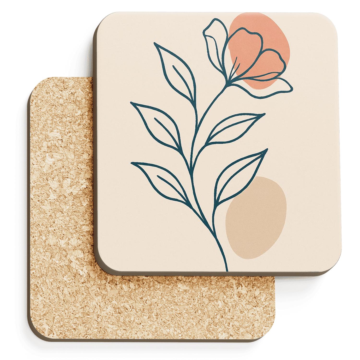 Botanical Curve Study coasters for home decor