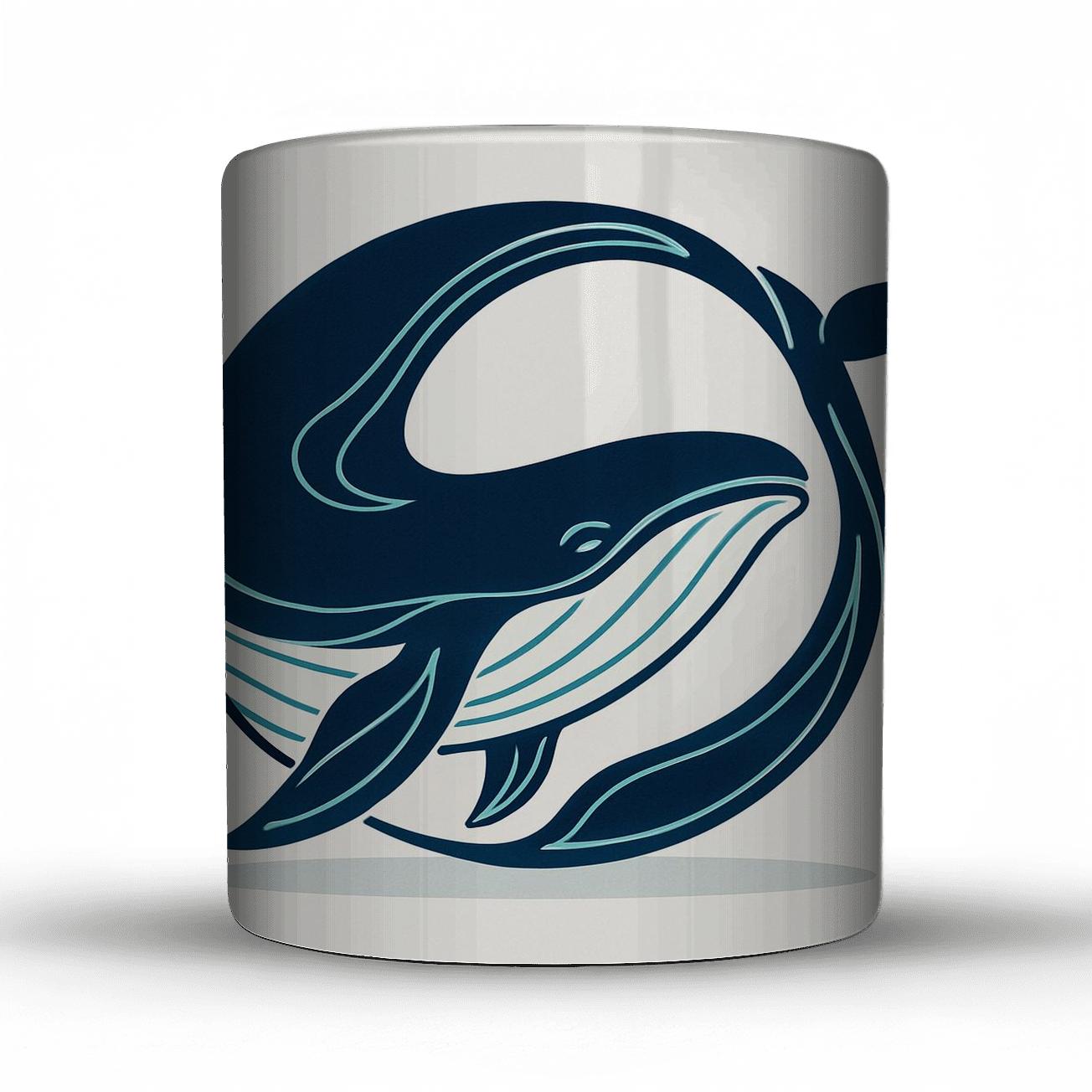 Circle Whale Minimalist ceramic coffee mugs