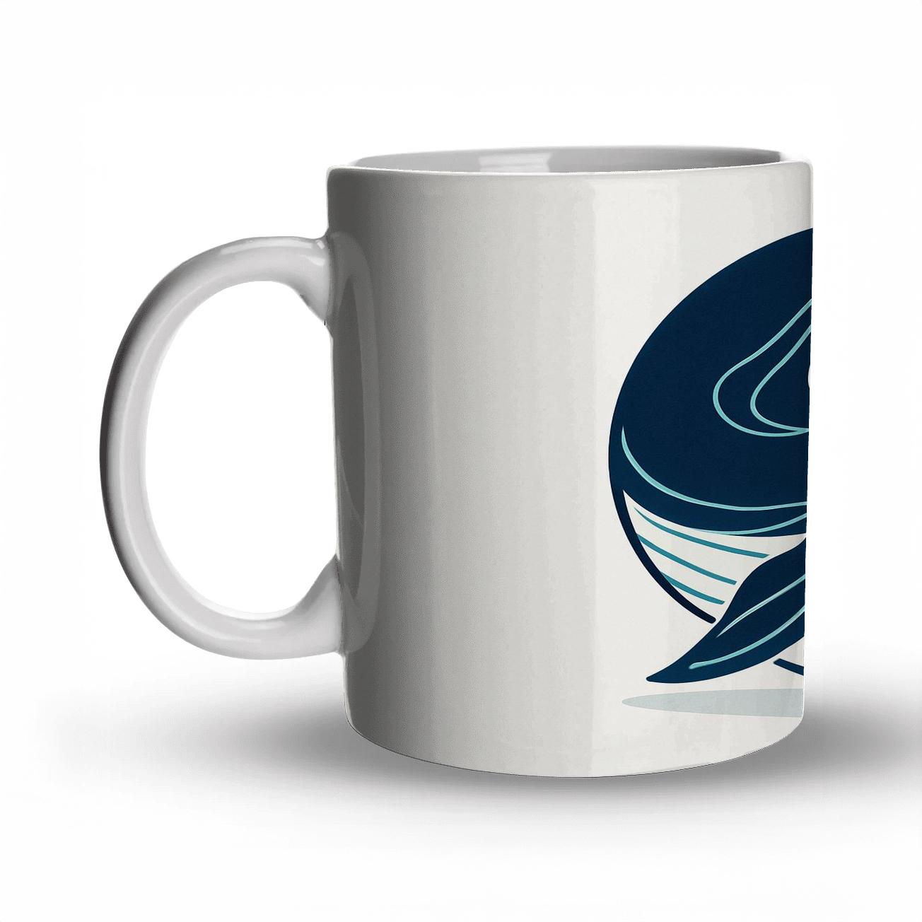 Circle Whale Minimalist ceramic coffee mugs