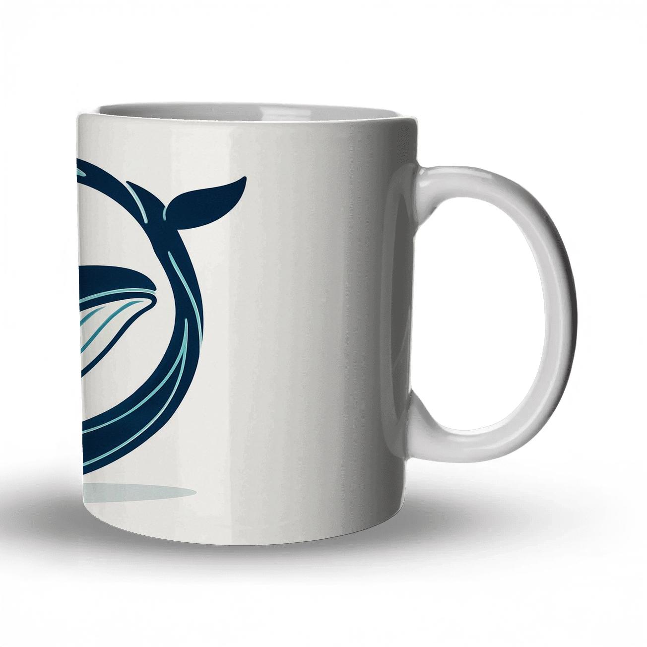 Circle Whale Minimalist ceramic coffee mugs