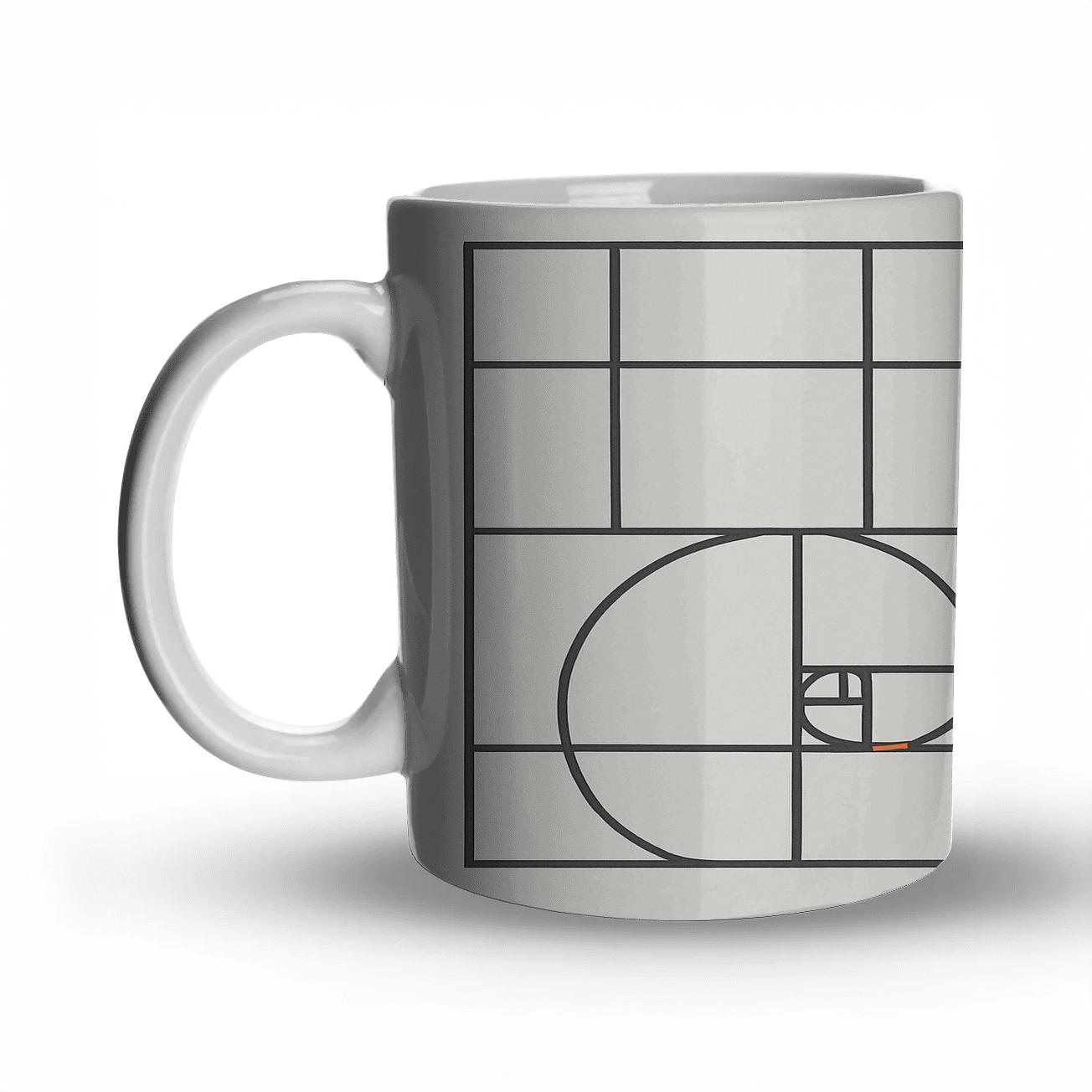 Golden Ratio Grid With Horizon personalized mugs