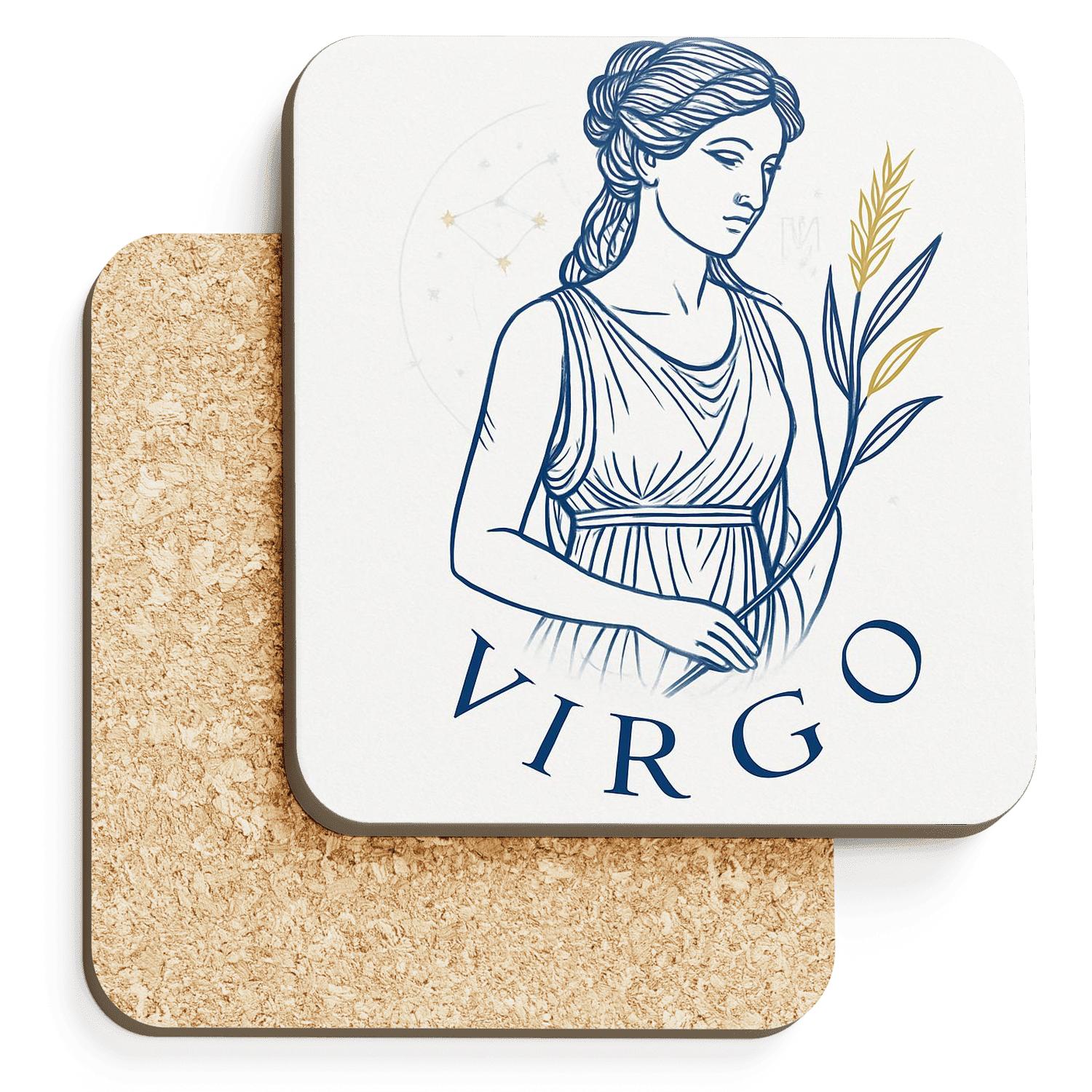 Virgo Serene Geometry cork coaster sets