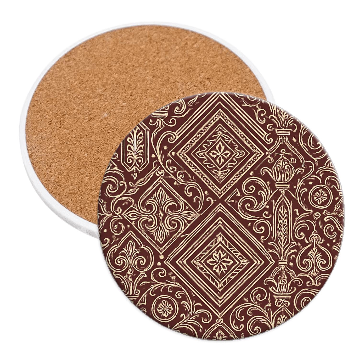 Victorian Ornamental Geometry cork coaster sets