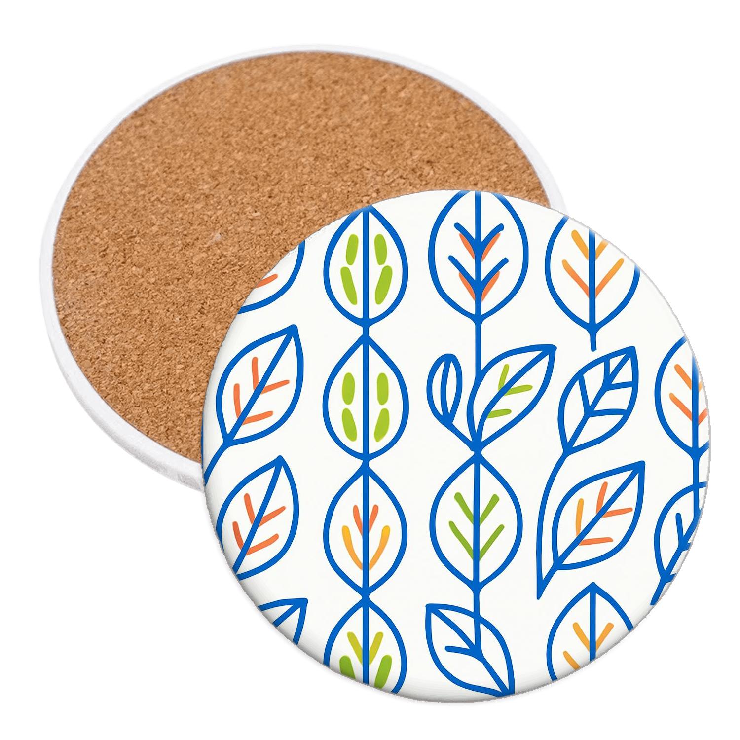Neon Botanical Grid decorative beverage coasters