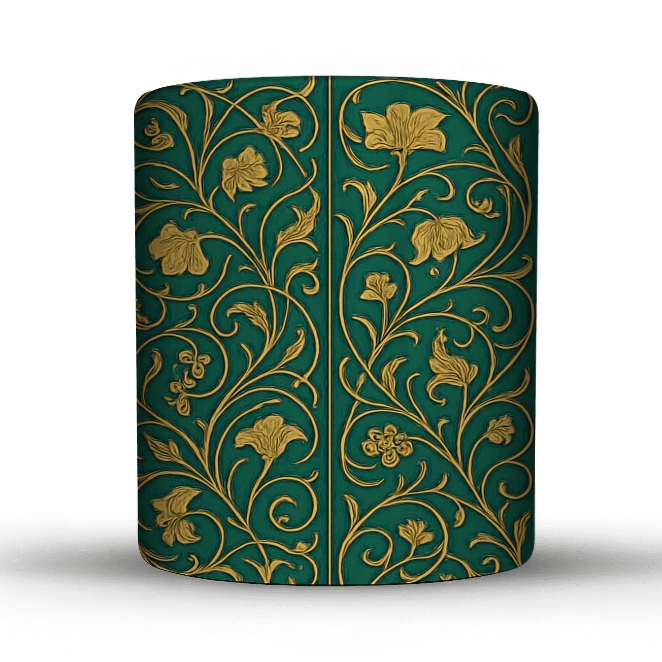 Art Nouveau Panel With Floral Scrolls personalized mugs