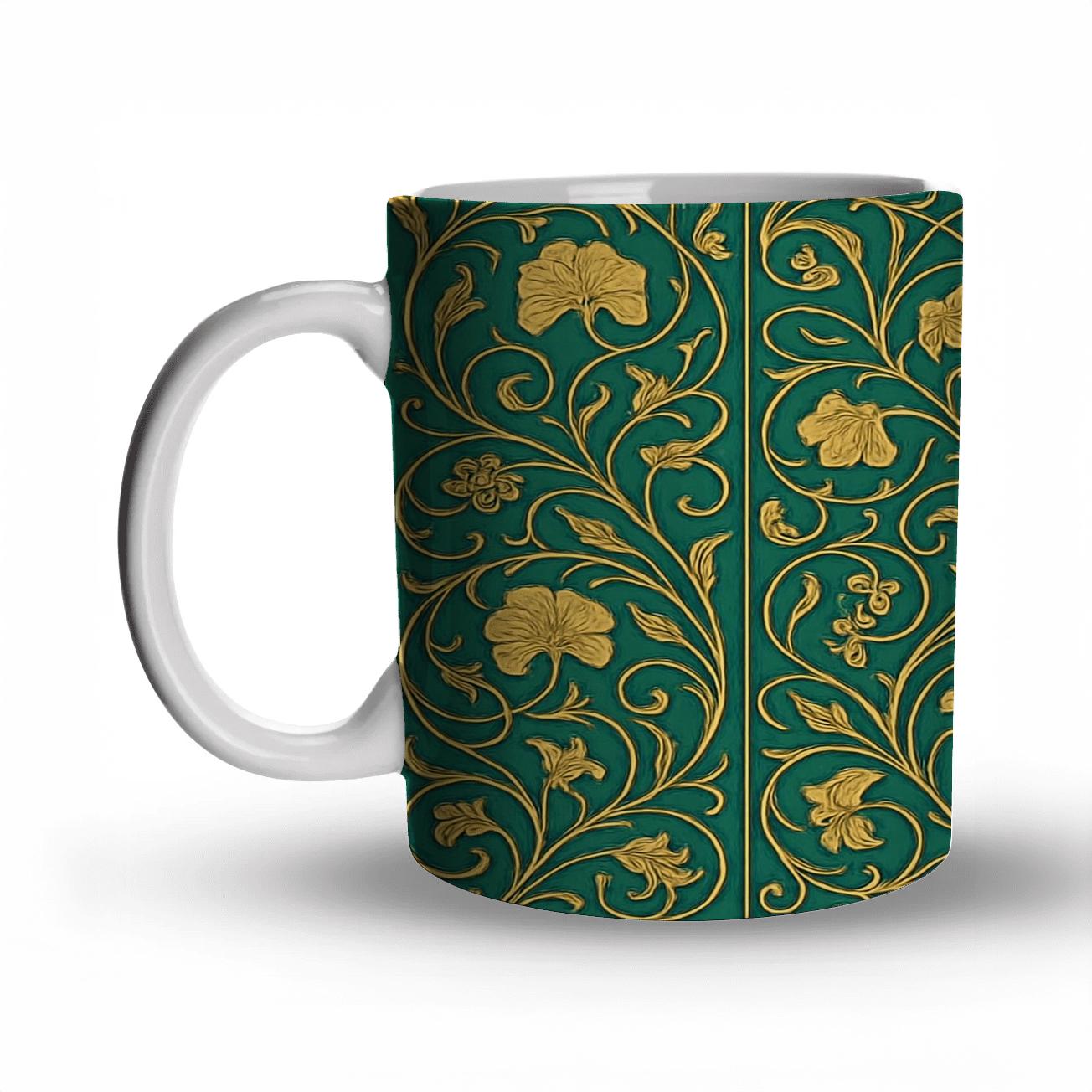 Art Nouveau Panel With Floral Scrolls personalized mugs