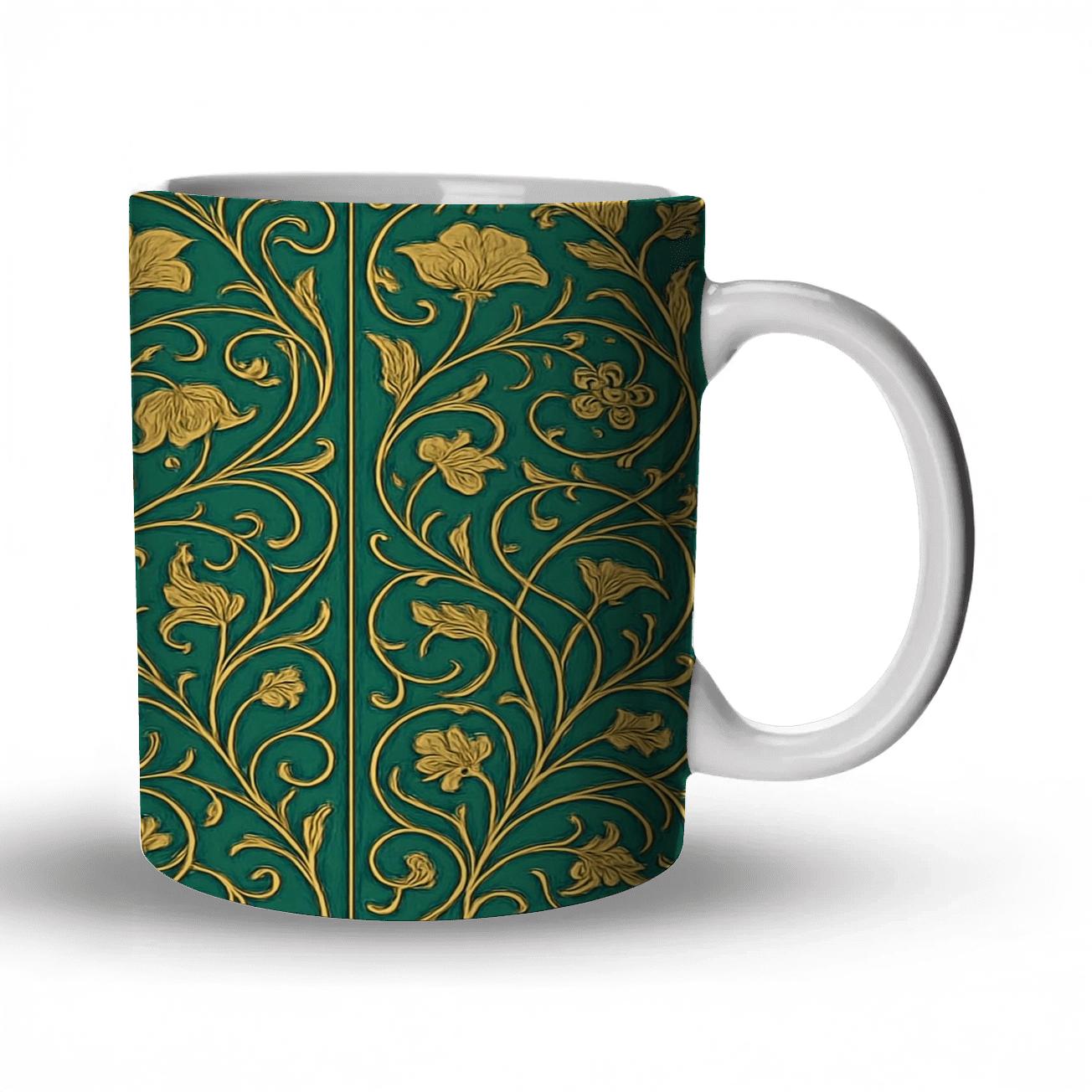 Art Nouveau Panel With Floral Scrolls personalized mugs