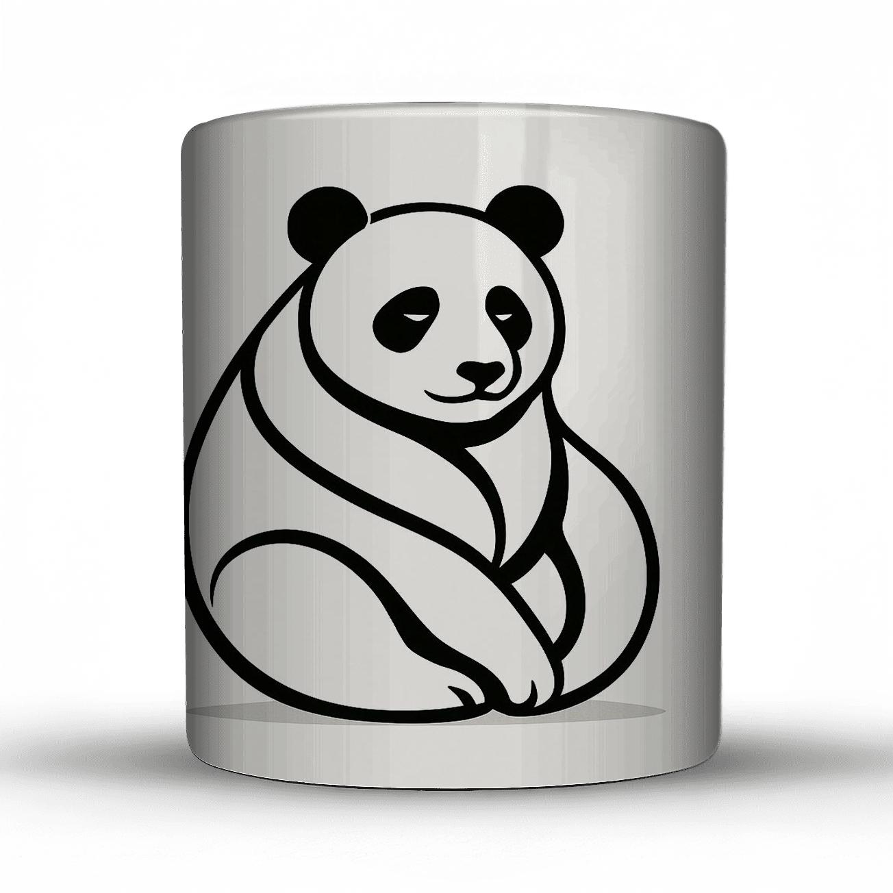 Minimalist Panda Elegance decorative mug sets