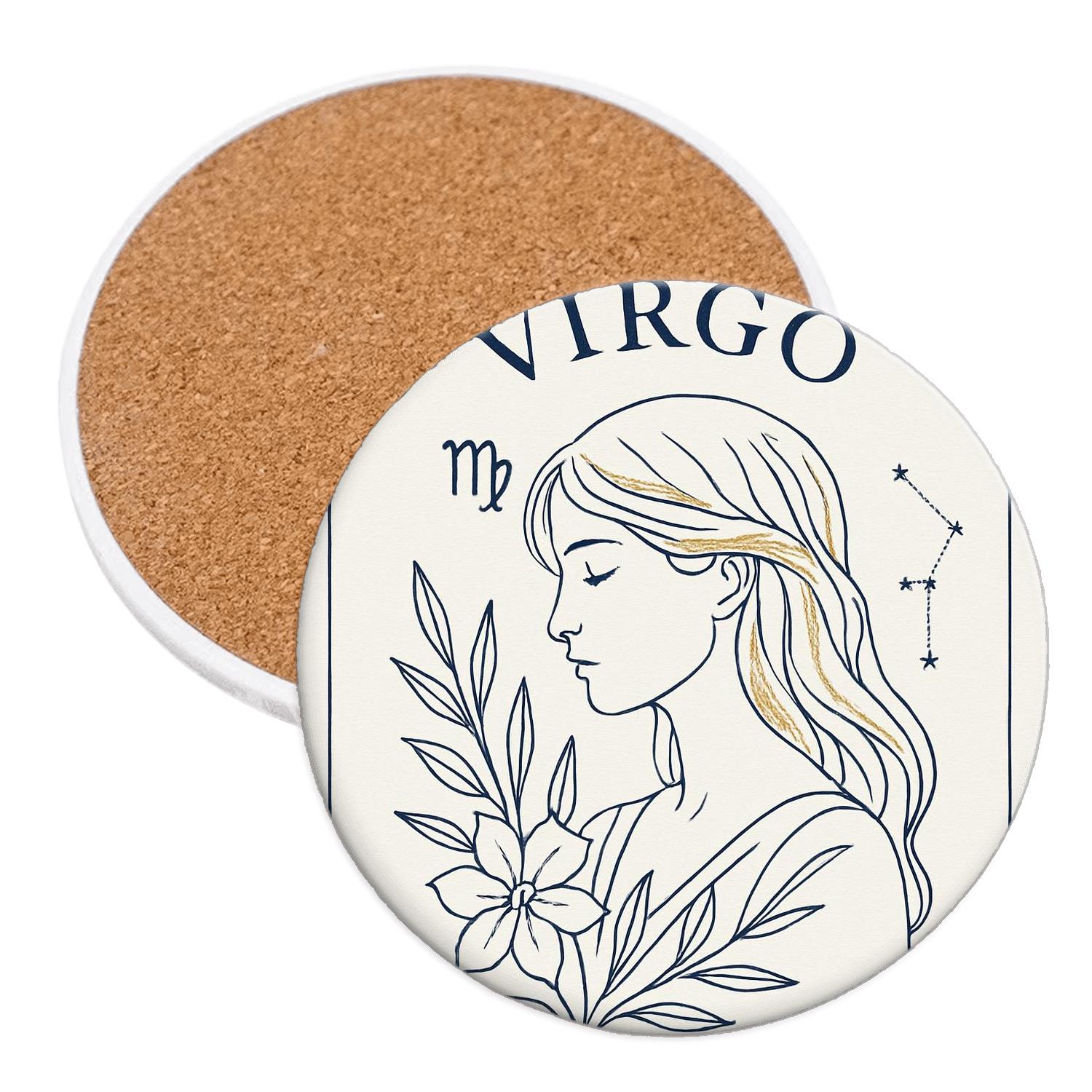 Virgo Maiden Emblem absorbent drink coasters