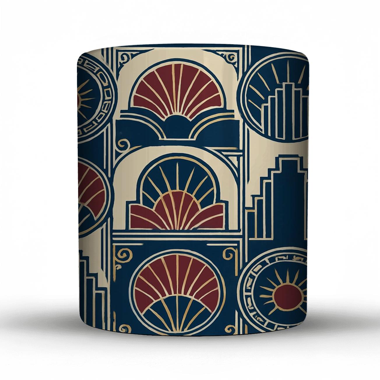 Vintage-Geometric Deco Medallion novelty coffee mugs