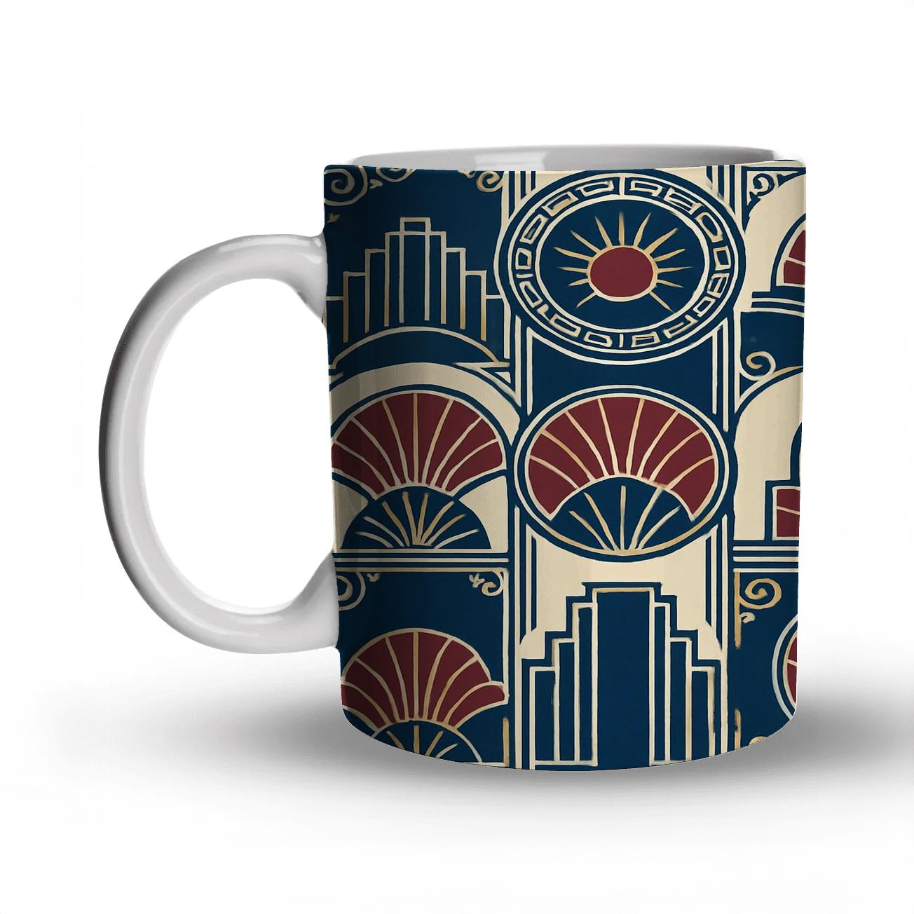 Vintage-Geometric Deco Medallion novelty coffee mugs