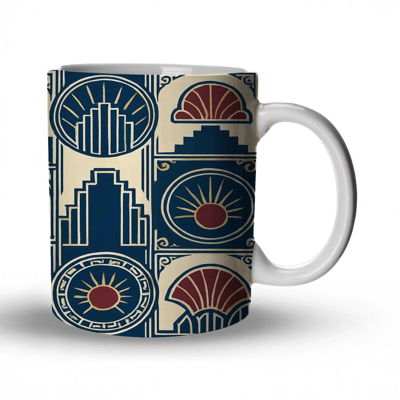 Vintage-Geometric Deco Medallion novelty coffee mugs