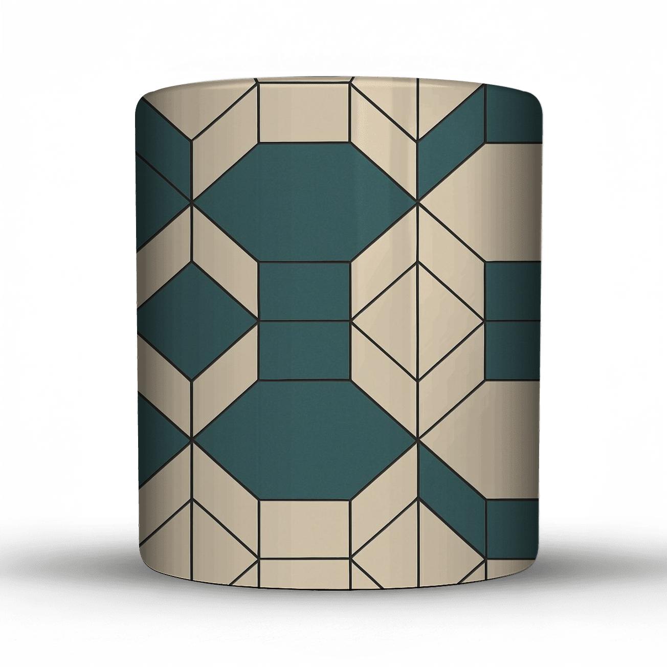 Minimalist Tessellation Geometric Panel personalized mugs