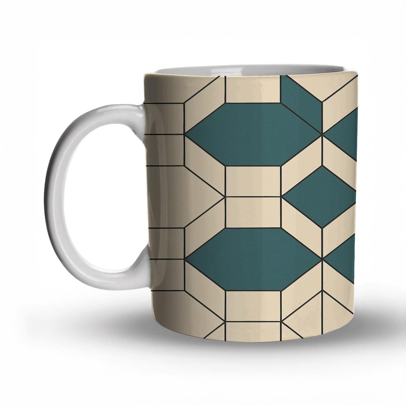 Minimalist Tessellation Geometric Panel personalized mugs