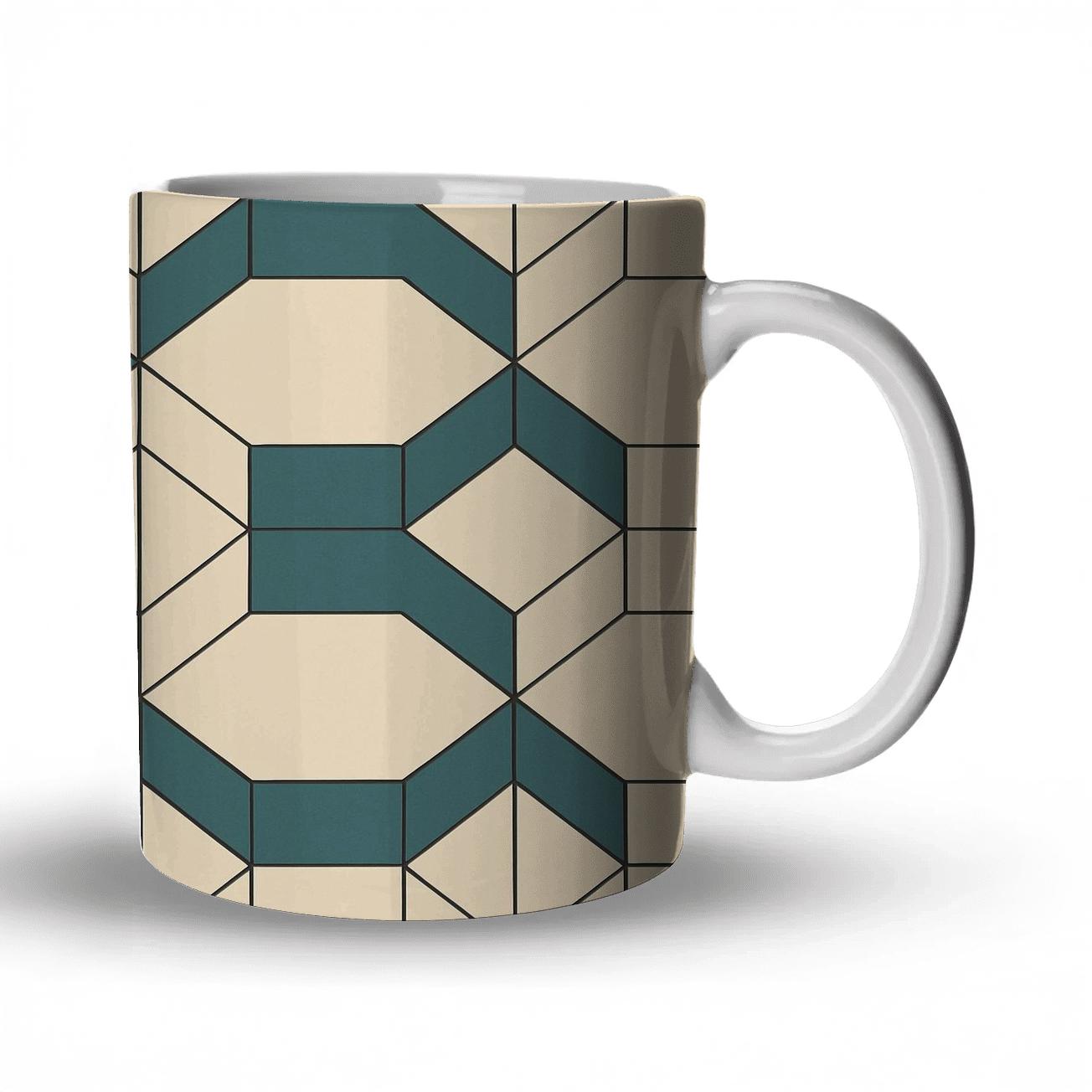 Minimalist Tessellation Geometric Panel personalized mugs