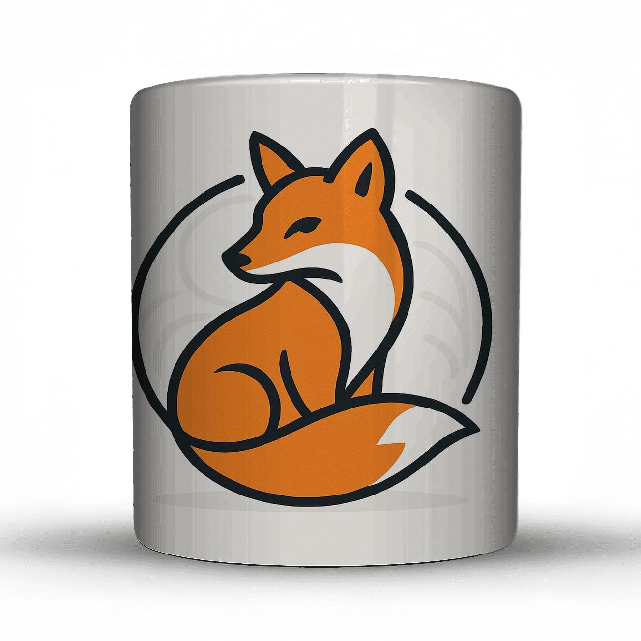 Minimalist Fox Line Art custom printed mugs