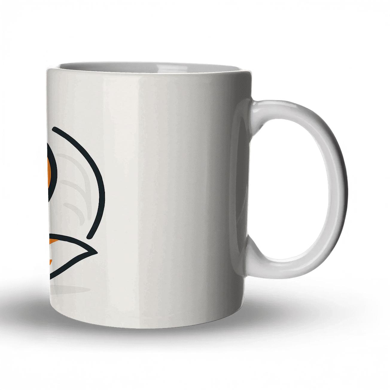 Minimalist Fox Line Art custom printed mugs