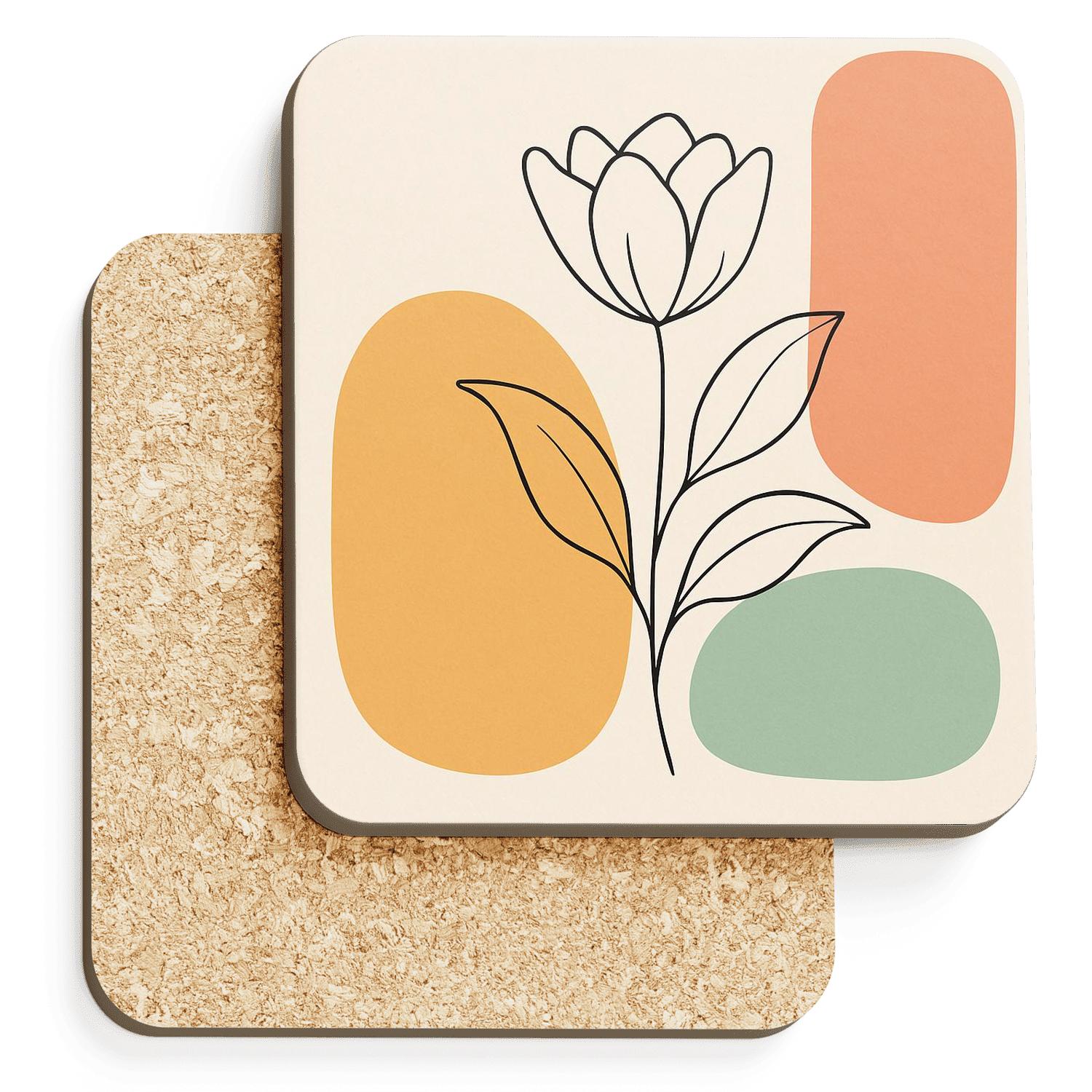 Sunline Blossom cork coaster sets