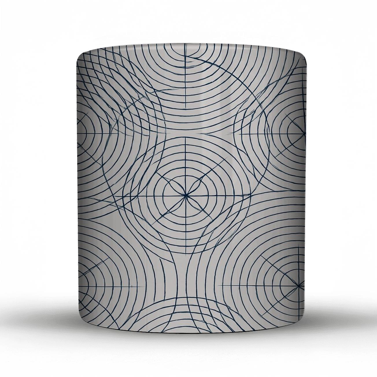 Orbiting Lines Minimalist Geometry insulated thermal mugs