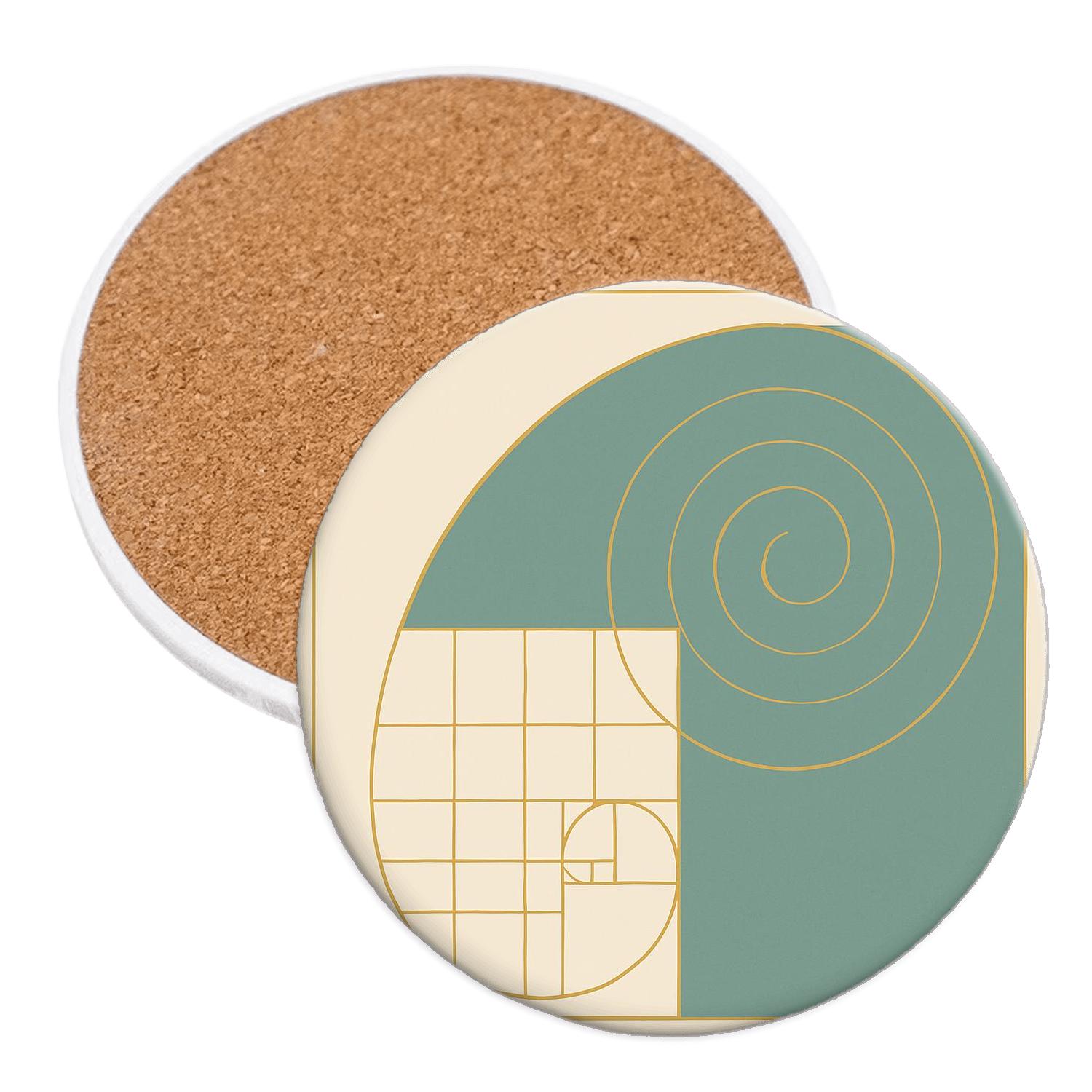 Golden Ratio Grid personalized drink coasters
