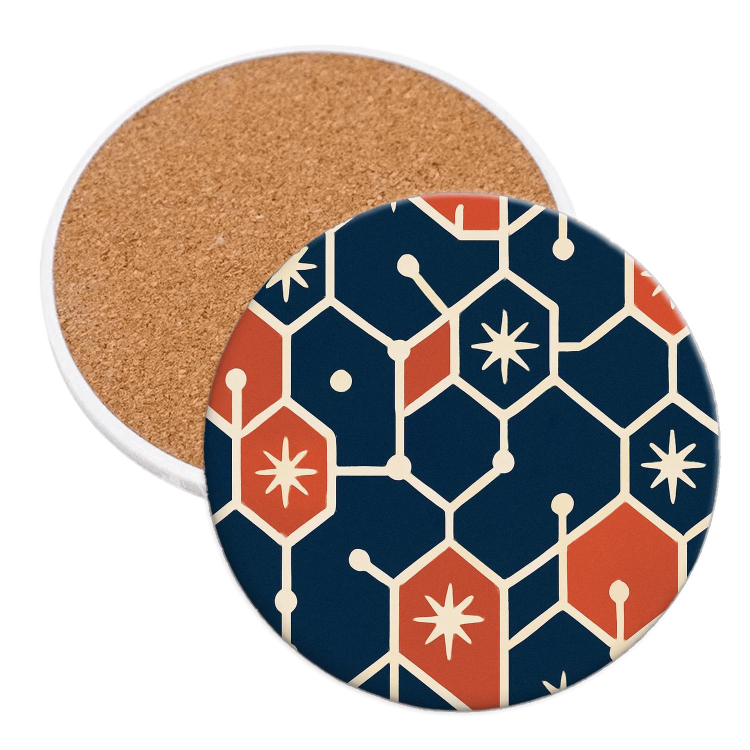 Chromatic Constellation Weave personalized drink coasters