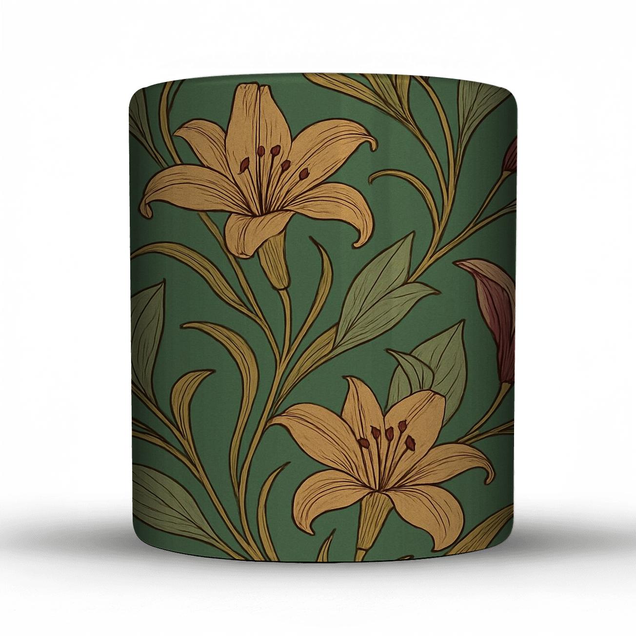 Botanical Art Nouveau Panel personalized mugs