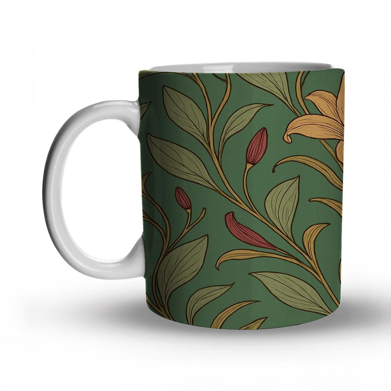 Botanical Art Nouveau Panel personalized mugs