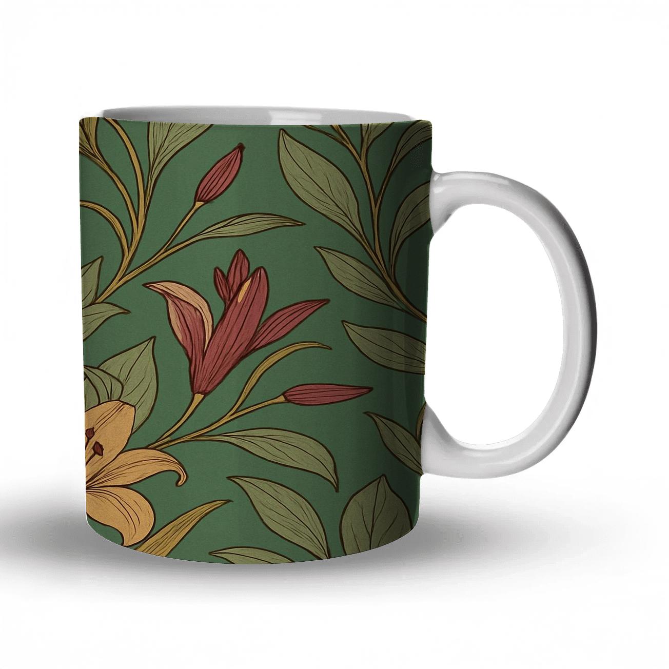 Botanical Art Nouveau Panel personalized mugs