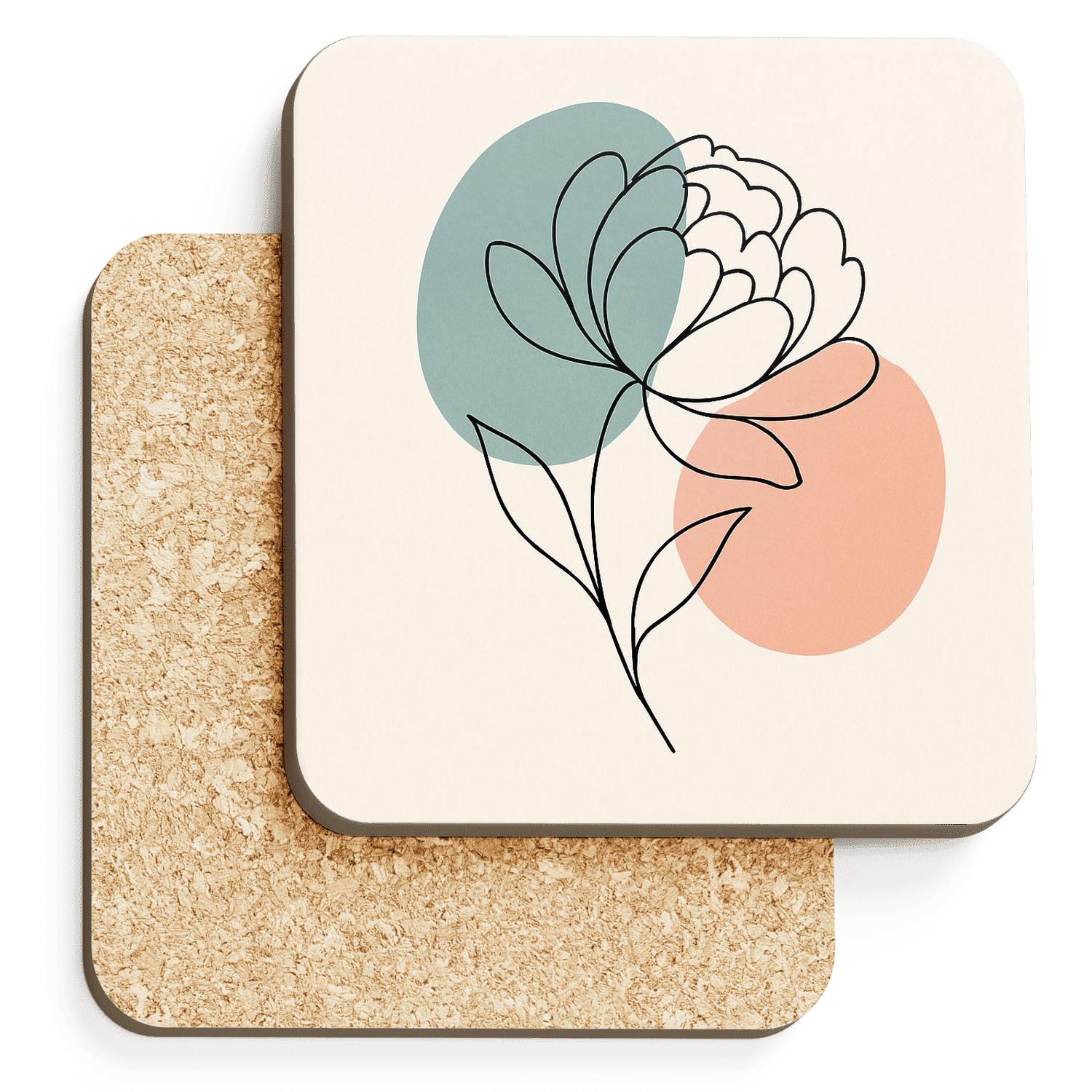 Floral Arc wooden table coasters