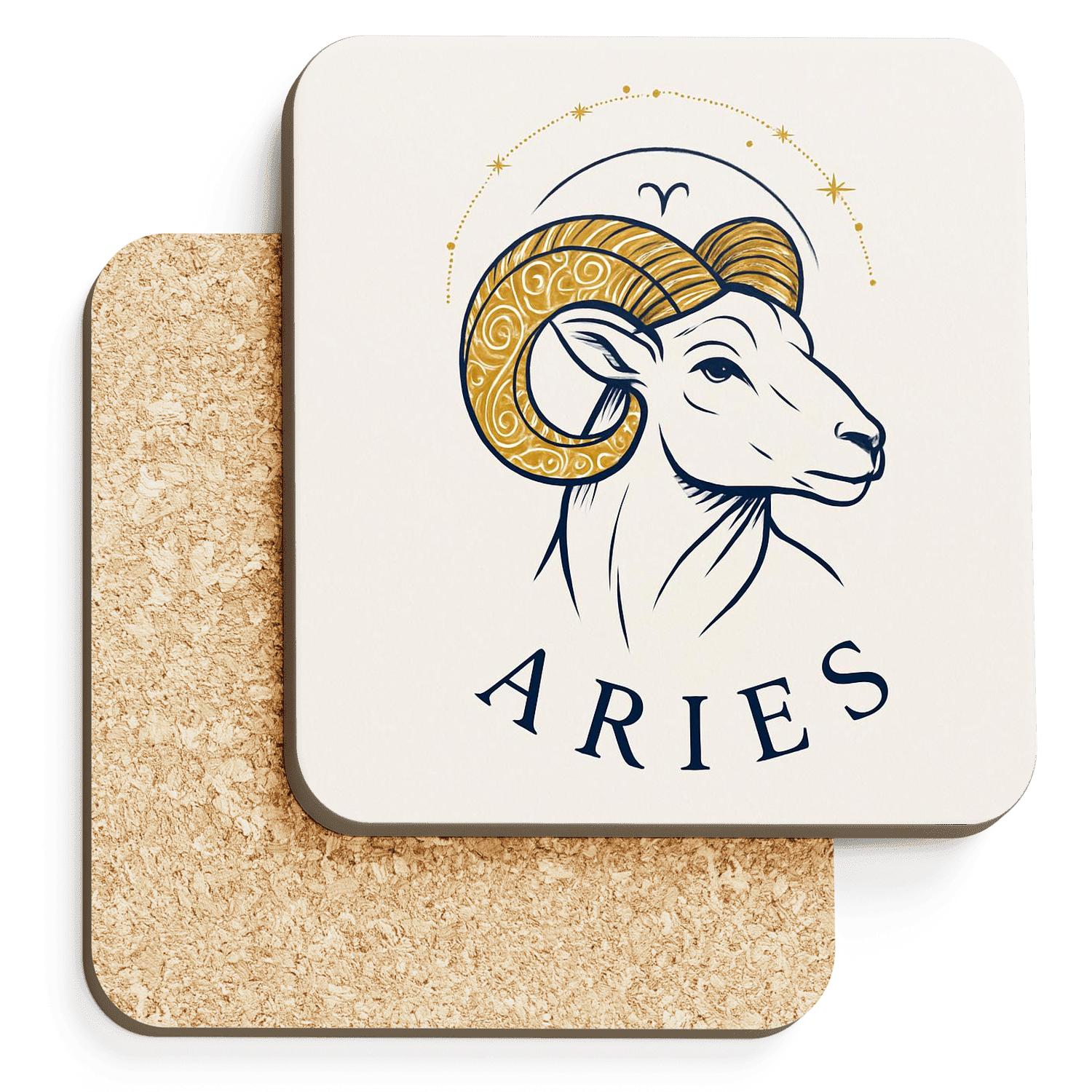 Aries Ram Emblem decorative beverage coasters