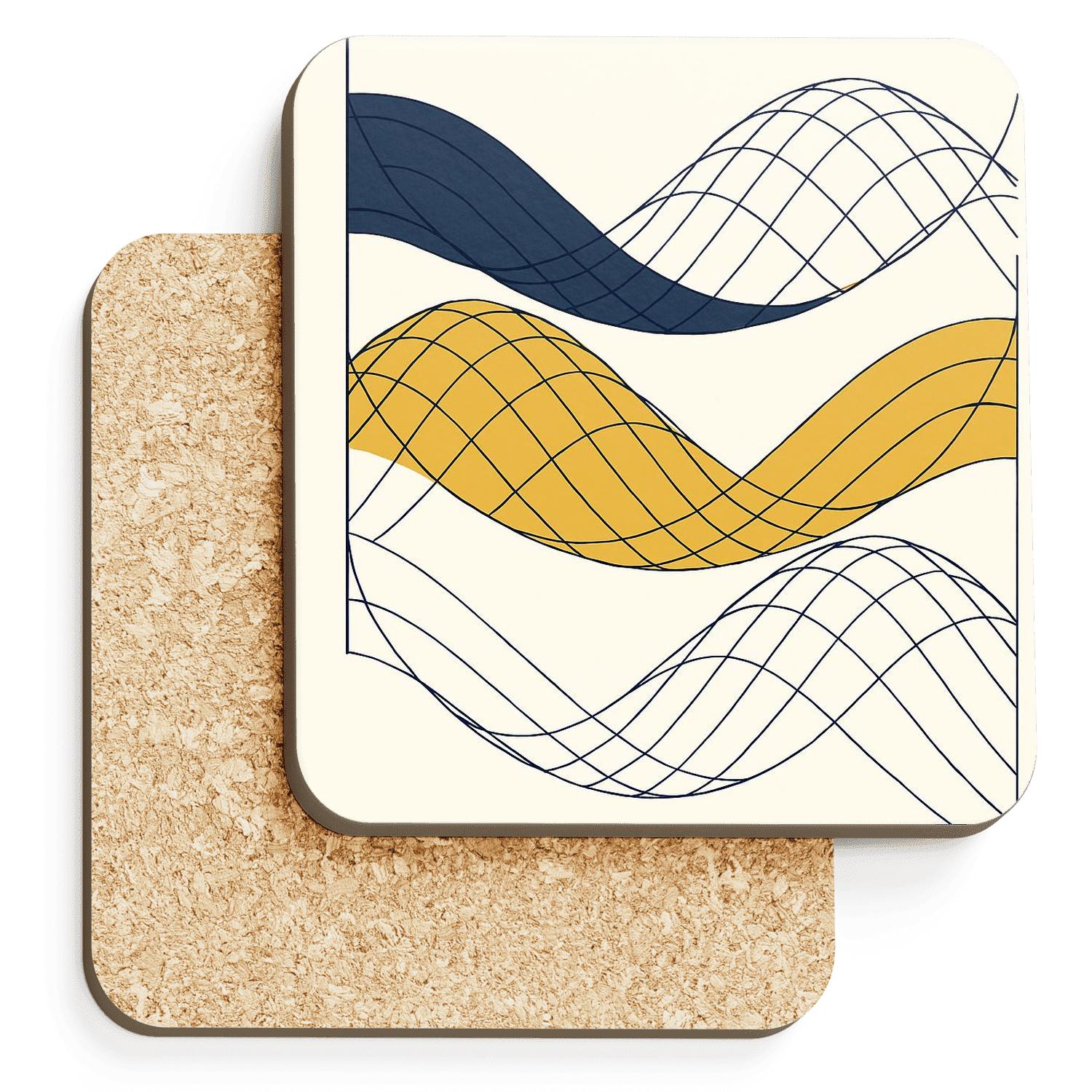 Geometric Tide personalized drink coasters