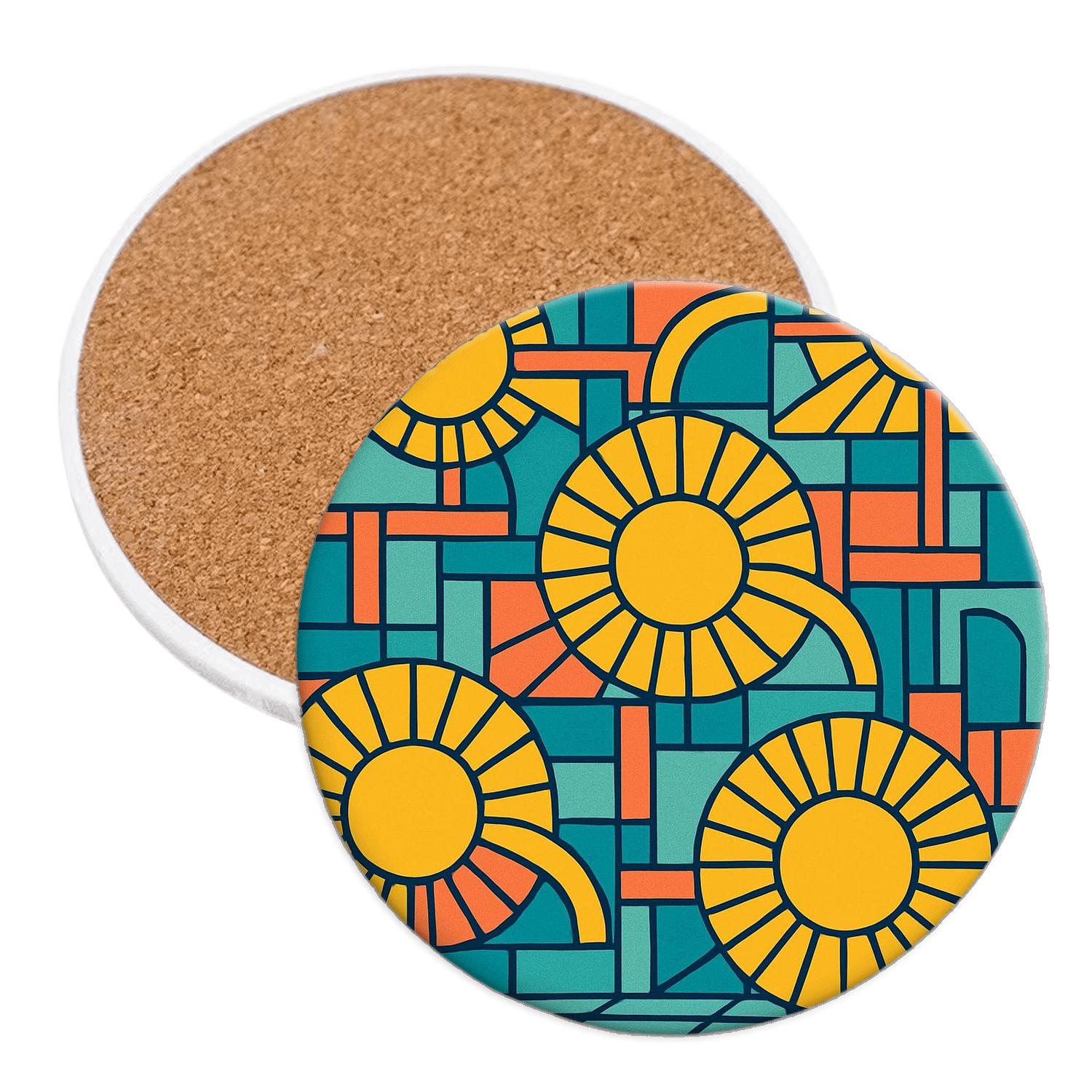 Sunburst Modular Grid custom engraved coasters