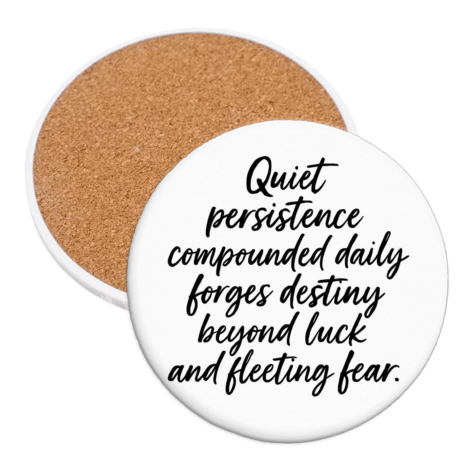 Quiet Persistence cork coaster sets