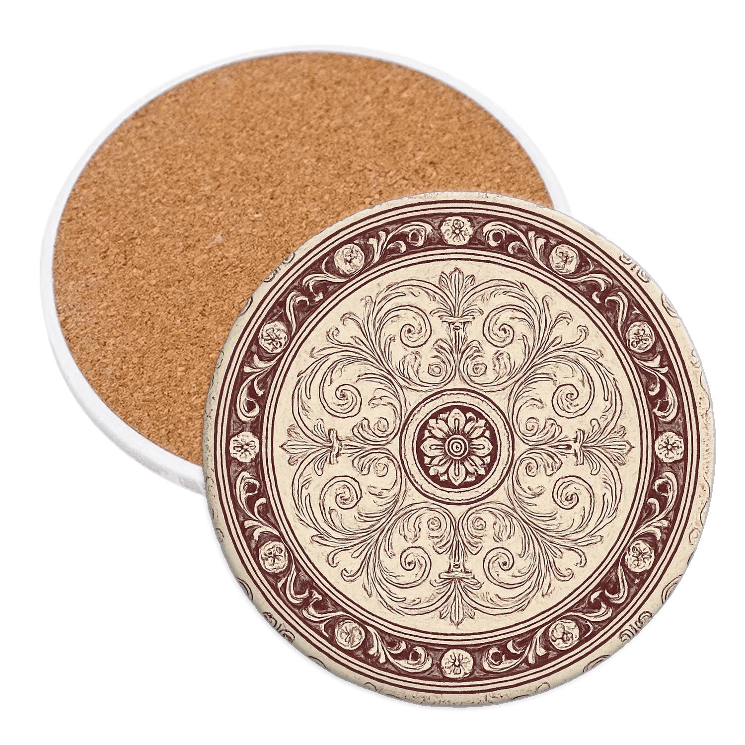 Victorian Lace Medallion custom engraved coasters