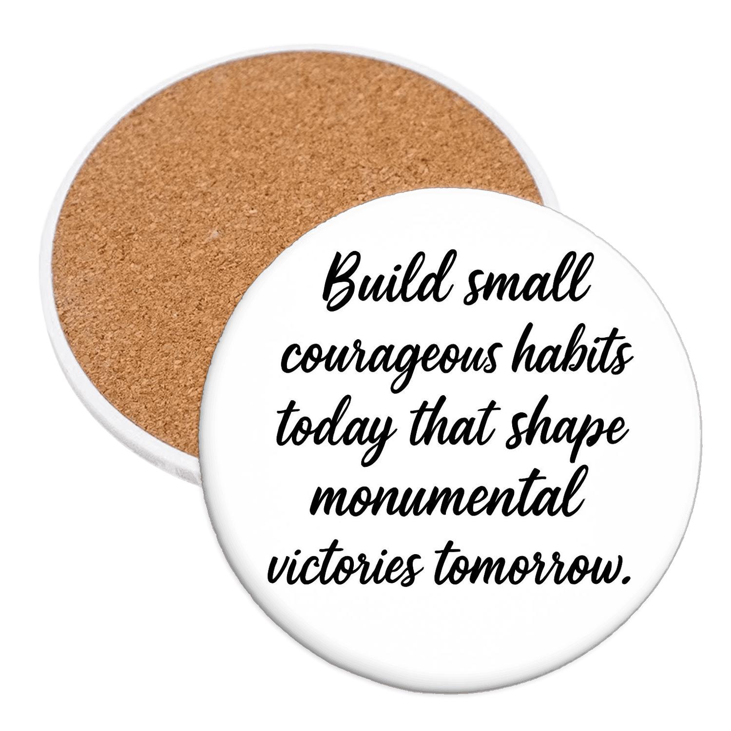 Courageous Habits wooden table coasters