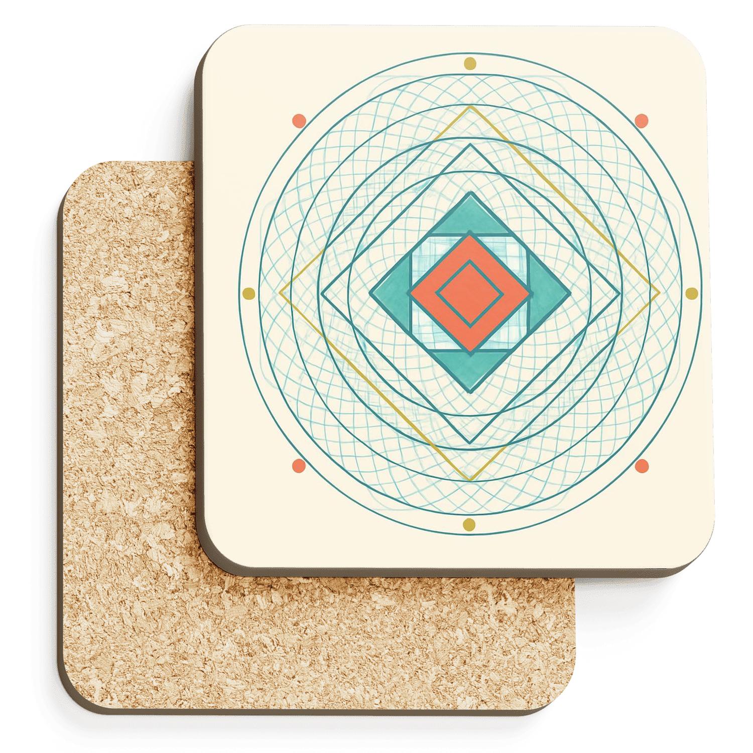 Interlocking Radiant Grid wooden table coasters