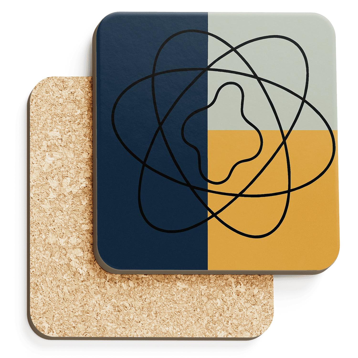 Orbit Geometry coasters for home decor