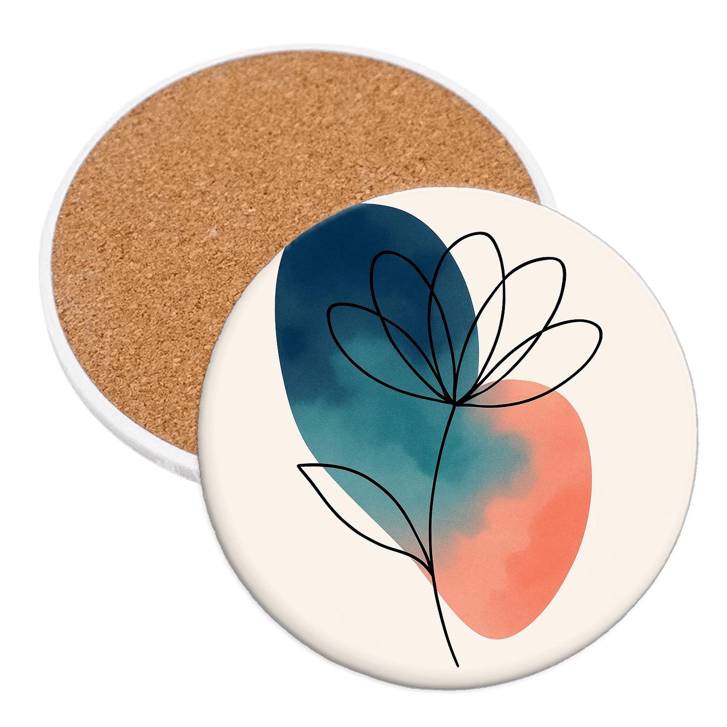 Nebula Blossom cork coaster sets