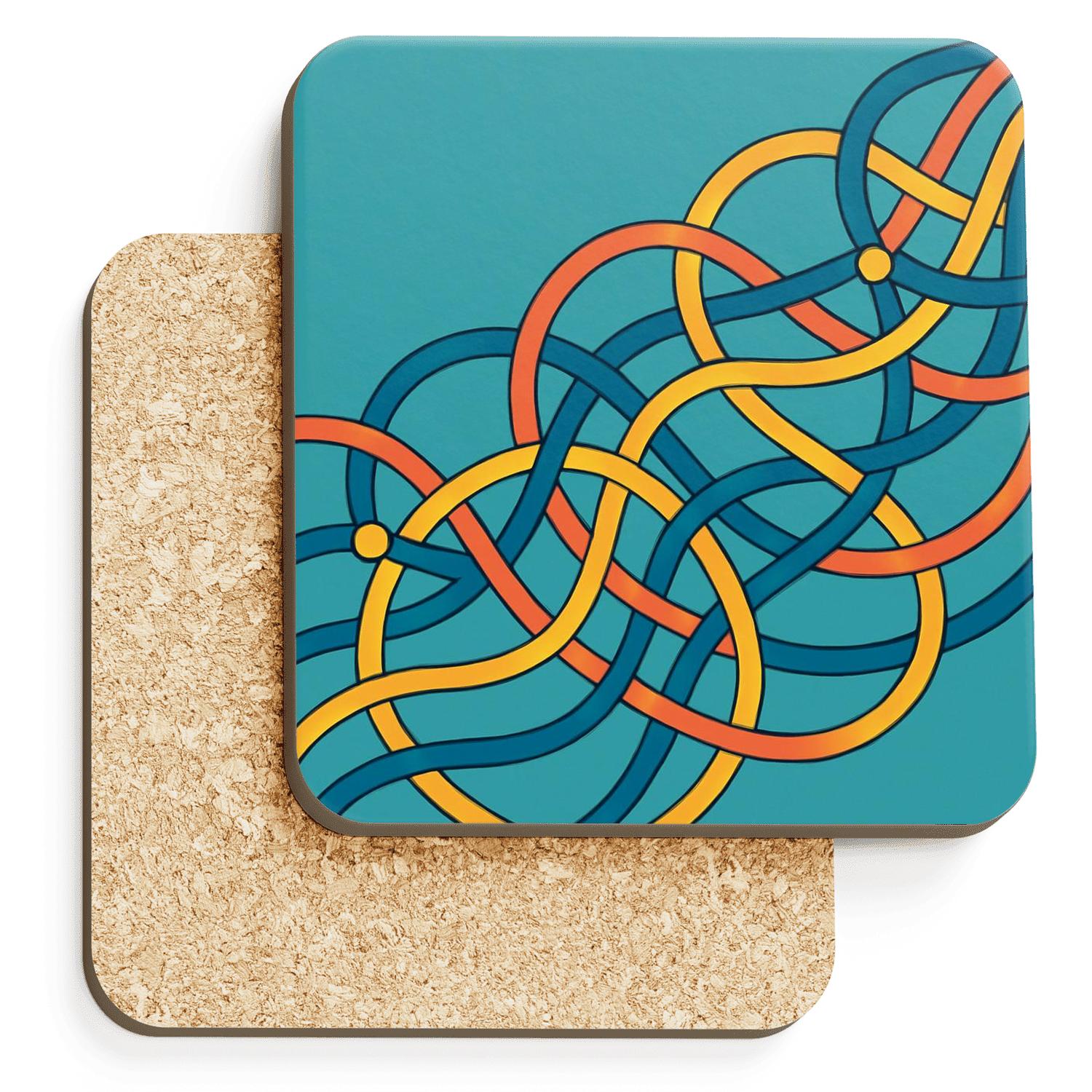 Solar Ribbon Weave elegant tabletop coasters