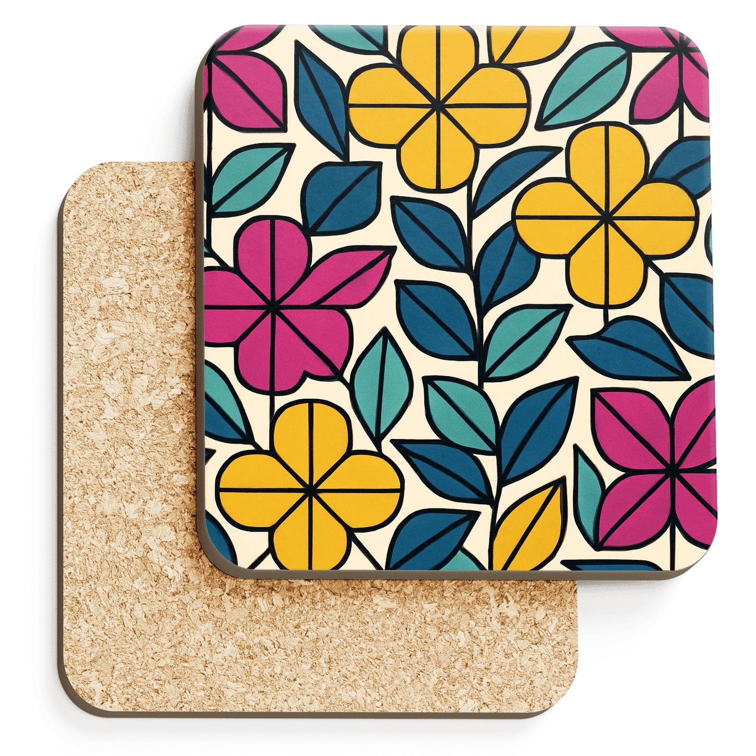 Chromatic Origami Garden personalized drink coasters
