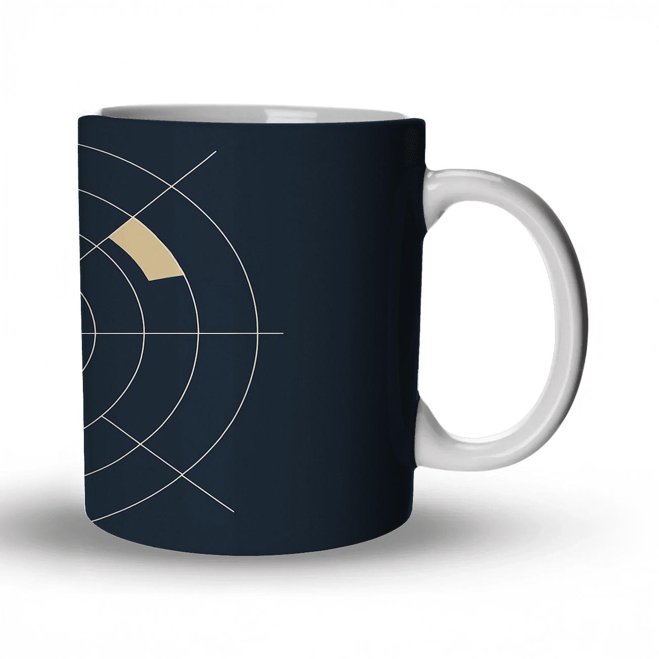 Minimalist Orbital Grid decorative mug sets