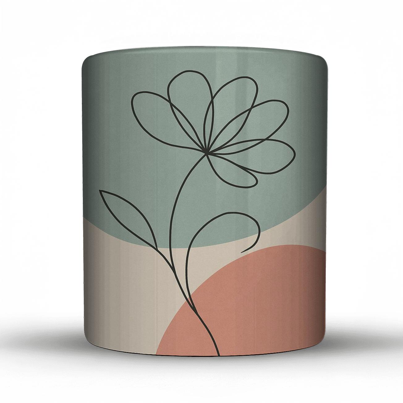 Serene Floral Line Bloom gift mugs for occasions
