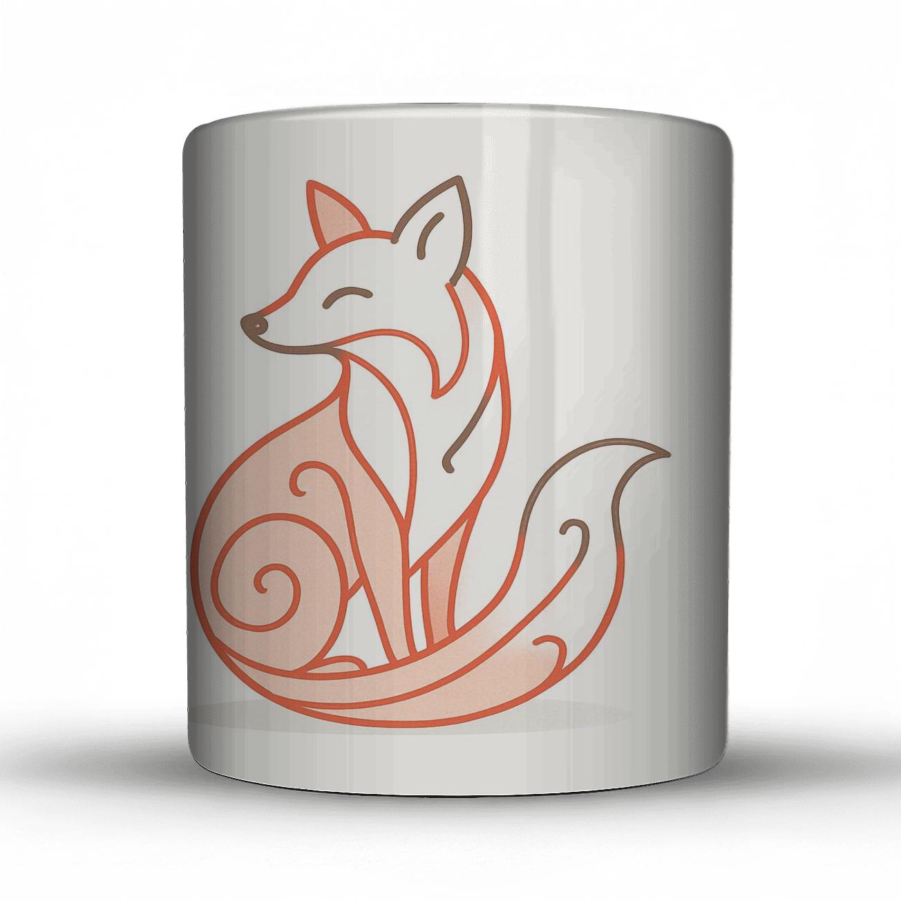 Minimalist Fox Wrap travel mugs with handles